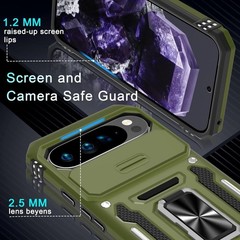 Olive Green Military Grade Shockproof Case for Google Pixel 10 Pro XL with Kicks