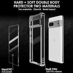 Google Pixel 7a Shockproof Bumper Case with Hybrid Hard PC & Flexible TPU Cover