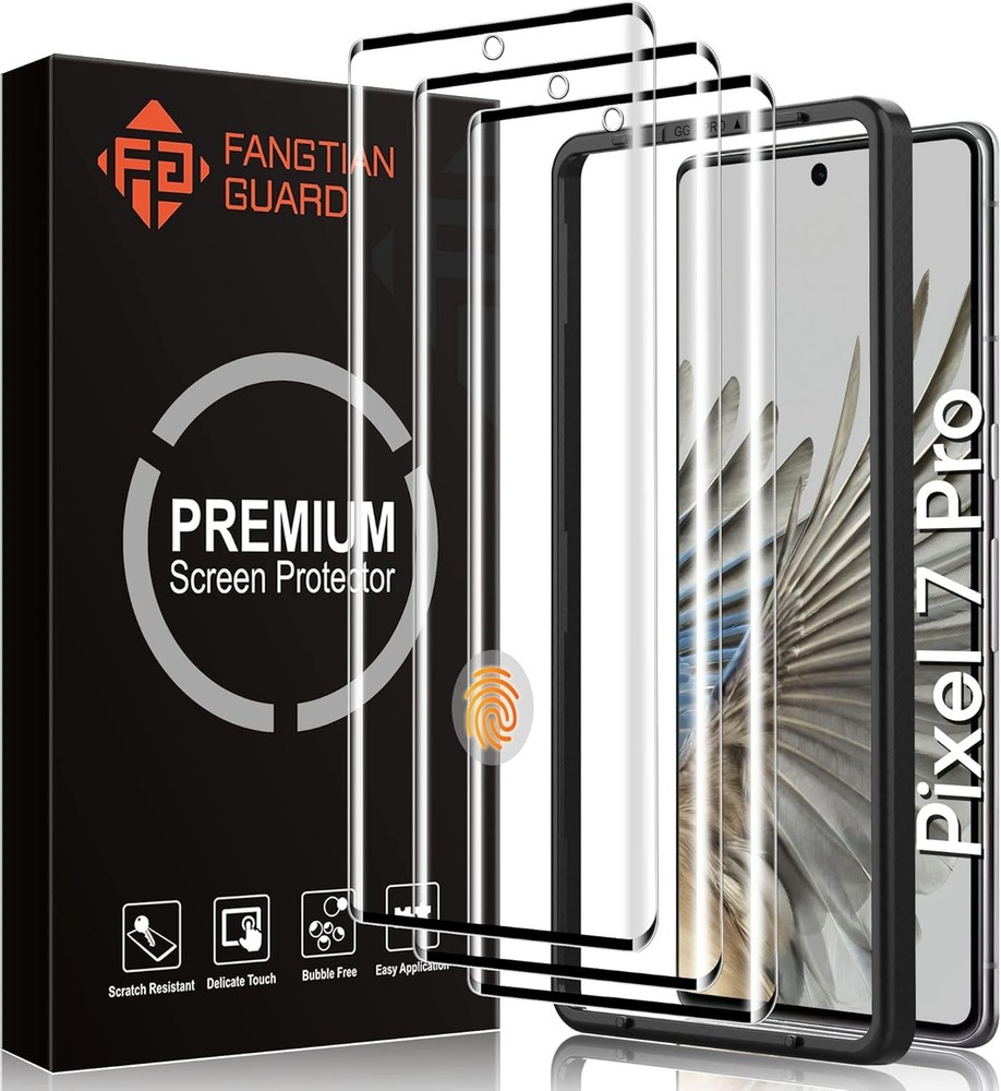 3PCS 3D Curved Screen Protector for Pixel 7 Pro 6.7 Inch Anti Fingerprint Case F