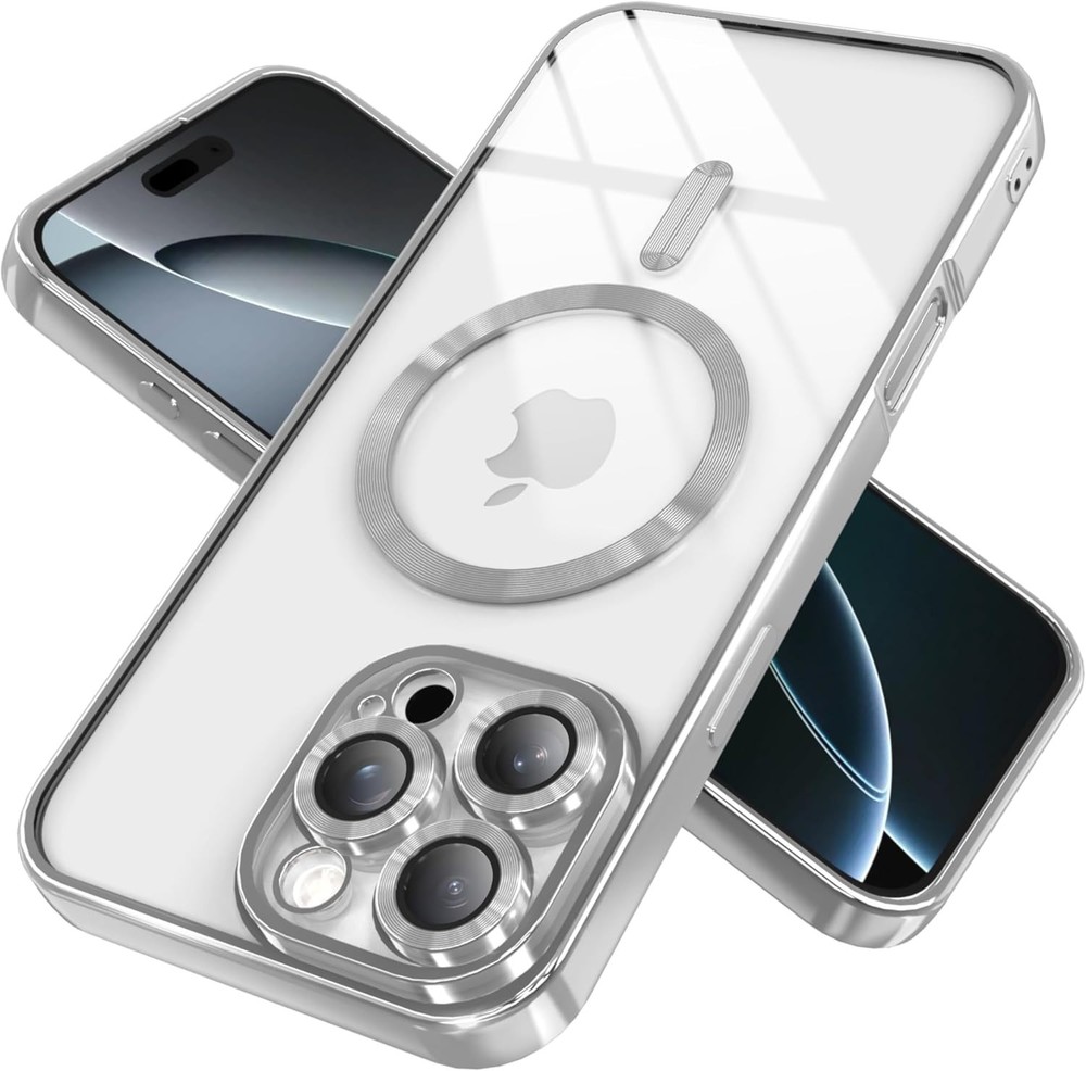Magnetic Clear Case for iPhone 15 Pro Max with Full Camera Lens Protection, Slim