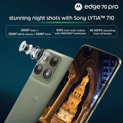 MOTOROLA Edge 70 Pro 5G-Factory Unlocked Dual SIM-8GB 256GB-Sony LYTIA 710-GREEN