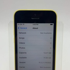 Unlocked Apple iPhone 5c 16GB 10.3.3 Yellow ME554LL/A