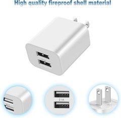 Dual Port USB Wall Charger Block 2-Pack Power Adapter Cube Plug Charging Brick