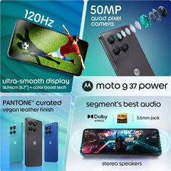 Motorola Moto G37 Power 5G 128GB Unlocked Nautical Blue 7000mAh Battery Rugged