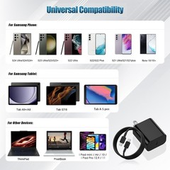 45W USB-C Fast Charger Adapter for Samsung Galaxy A17 A16 A15, 6.6FT Cable