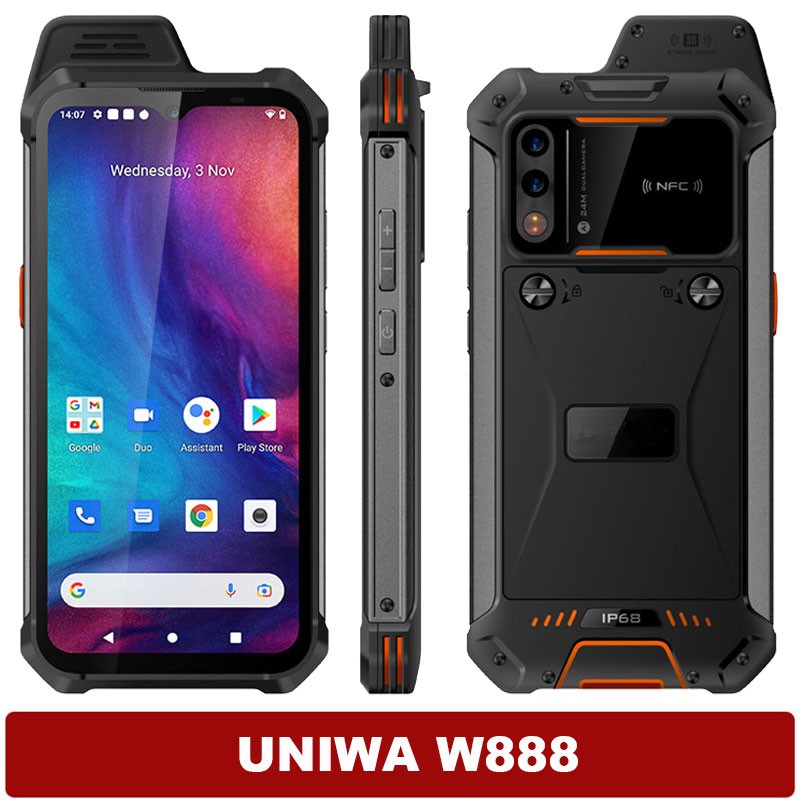 Global 4G Android Rugged Smartphone Waterproof Wireless Microphone UNIWA W888
