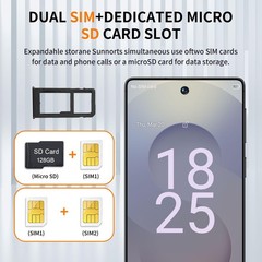 C25U Unlocked Phone,6.99&Prime; HD Screen,Android 15 Cell Phone,8+256GB,5G Smartpho…