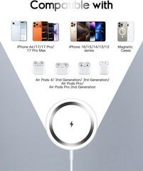 Wireless Fast Charger Pad for iPhone 17/17 Pro/17 Pro Max
