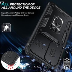 Samsung Galaxy A37 5G Case with [2 Packs] Screen Protector and Kickstand, Black