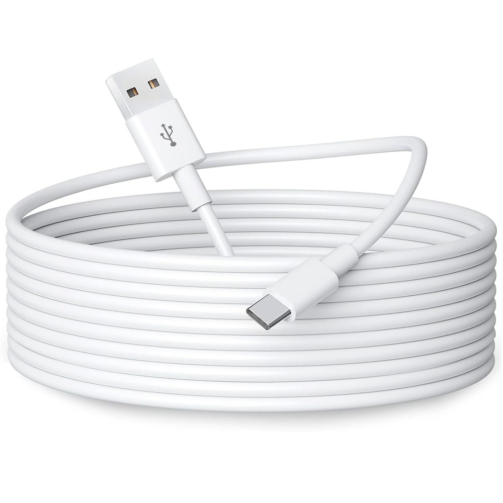 10FT White USB-C Charging Cable for Smartphones, Tablets, Cameras and More