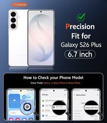 For Samsung Galaxy S26 Plus Case w/1x Screen Protector,Anti Yellowing Shockproof