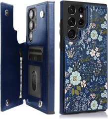 Samsung Galaxy S22 Ultra Wallet Case, Flip Folio Leather with Card Holder Slots