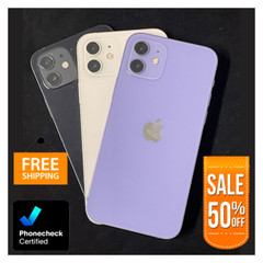 Apple iPhone 12 64GB/128GB – Black/Purple 5G Unlocked Verizon/T-Mobile Good