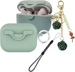 Lock Case for Airpods Pro 2nd Generation/1st Gen Case with Cute Flowers Keychain