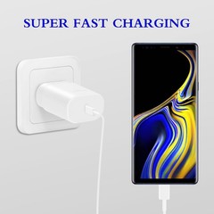 2-Pack 25W Type-C Fast Charger Block for Galaxy S23 Ultra/S22 6ft Cable