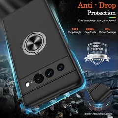 for Pixel 7 Pro Case with HD Screen Protector, Magnetic Kickstand Shockproof Cas