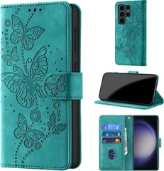 Turquoise Wallet Case for Samsung Galaxy S24 Ultra | Shockproof, RFID Blocking,
