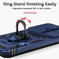 Navy Blue Case for Samsung Galaxy S24 FE, HD Screen Protector & Camera Lens Cove