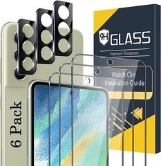 6 in 1 for Galaxy S21 FE 5G Tempered Glass 4 Pack Screen Protector+Camera Lens