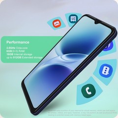 6.6” HD+ Cell Phone 4G Android 12 Smart Phone Octa-Core 6(3+3)+16GB Expand 51…