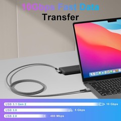 8FT 3A Fast Charging USB-C Cable for iPhone 15 Pro Max, Galaxy S25/S24