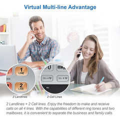 TL86103 2-Line Corded/Cordless Phone System for Small Business with Answering Ma