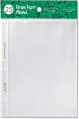 Binder Page Protectors for 4X6 Recipe Cards or Photos (25 Count) | Crystal Clear