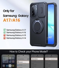 For Samsung Galaxy A17 5G Case with Dual-Layer Shockproof Protective & Kickstand