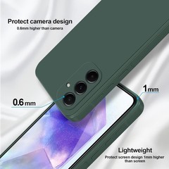 Silicone Case for Samsung Galaxy A55 5G, Full Body Silky Soft Touch, Green