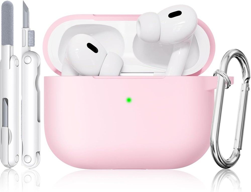 AirPods Pro 2 Case Pink, Soft Silicone iPod Pro Case for Airpods Pro 2nd/1st Gen
