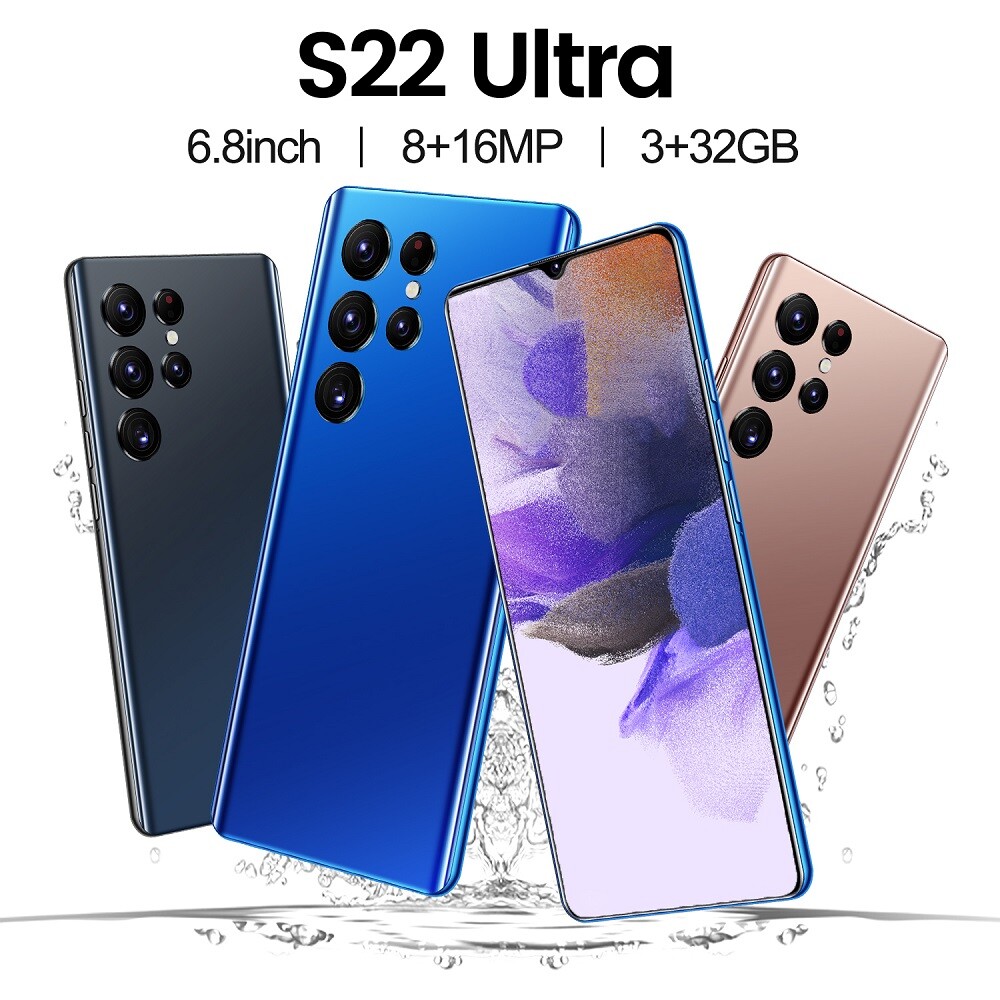 NEW S22 Ultra Unlocked Smartphone Android 13 32GB Dual SIM 5G Cheap Mobile Phone