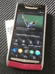 Genuine Vertu NEW Signature Touch 5.2&Prime; Garnet Calf Leather BRAND NEW RARE