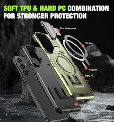 Olive Green Galaxy A16 5G Case with Lens & Screen Protectors, 15FT Drop Defense
