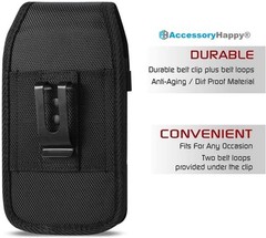 Military Grade Cell Phone Belt Holster Nylon Belt Pouch for iPhone 16, 16 Pro, 1