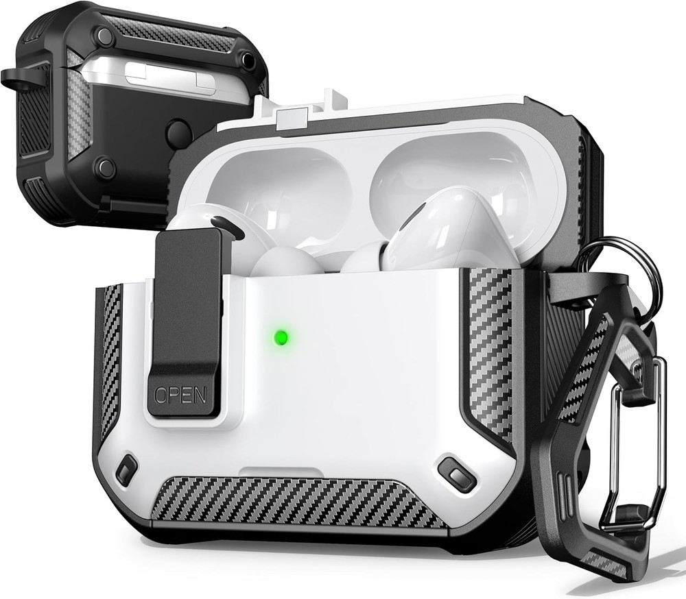 for AirPods Pro 2 Case with Cleaning Kit, Carbon Fiber Elements Military Drop Pr