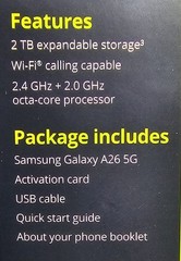 Samsung Galaxy A26 5G – 128 GB – Black (Straight Talk) Locked