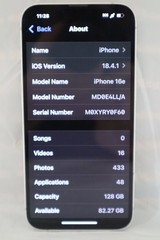 BAD E¤N AT&T Apple iPhone 16e MD0E4LL/A Cricket 128GB White SIM-LOCKED #20362