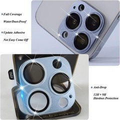 2 Pack Camera Lens Protector for iPhone 13 Pro/Max, Aluminum Alloy & Tempered Gl
