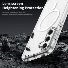 Samsung Galaxy A55 5G Case Hard Yellowing Resistant Magnetic Cover Clear 2024