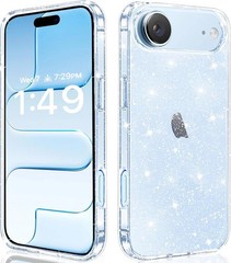 iPhone Air Case Clear Glitter, Sparkle Soft TPU Transparent Shockproof Slim Blin