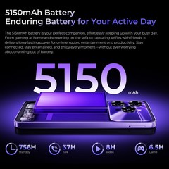 OUKITEL C6 Smartphone 12GB+512GB 5150mAh Dual SIM 6.8&Prime; Android 15 GPS