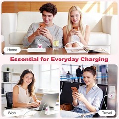 Fast Charging USB-C Wall Charger for iPhone 17 16 15, 4FT Cable
