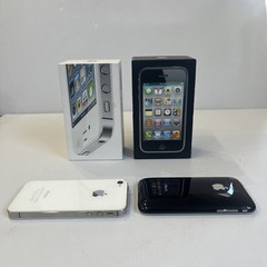 Apple iPhone 3GS Black & iPhone 4 White Bundle – Original Boxes & Chargers