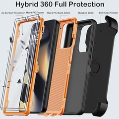 Motorola Moto Edge 5G 2024 Case with Belt Clip Holster, 2X Screen Protectors, Sh