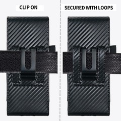 1. For Samsung Galaxy Z Fold 8 Ultra, Luxury Carbon Fiber Leather Holster Case