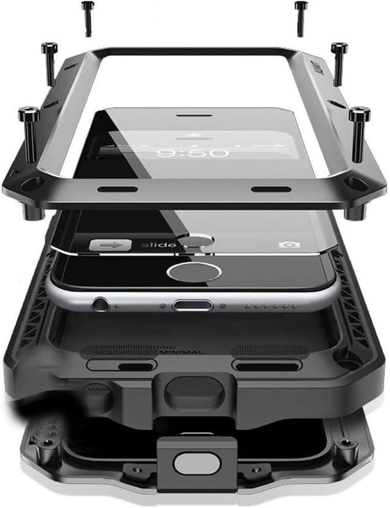 iPhone 16 Pro Max Metal Case 6.9&Prime;, Heavy Duty Shockproof Aluminum Alloy Tough Ar
