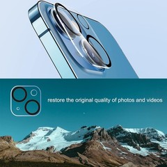 3 Pack Camera Lens Protector for iPhone 15/14, Tempered Glass, 9H Hardness