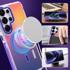 Magnetic Case for Samsung Galaxy S26 Ultra Slim Translucent Matte Purple Design