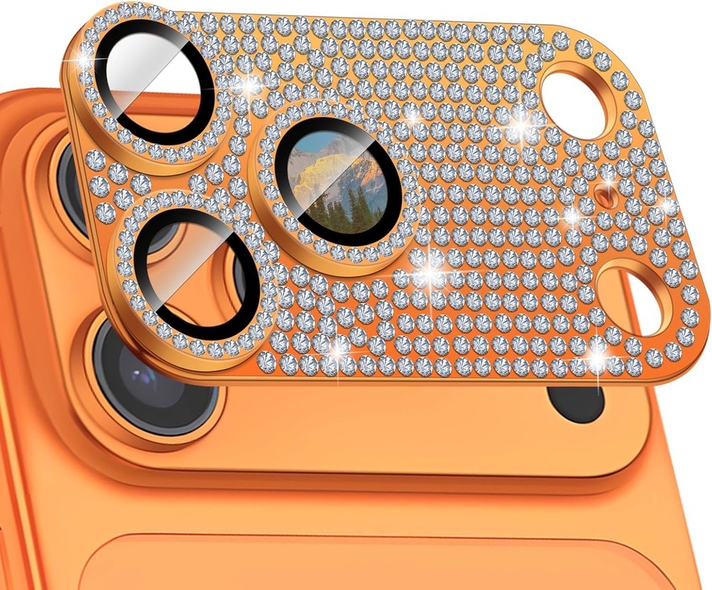 iPhone 17 Pro Max Camera Lens Protector Bling Diamond Metal Aluminum Alloy Cover