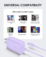 USB C Charger, 2 Pack 25W Type C Fast Charging with 6 FT USB-C Cable for Android